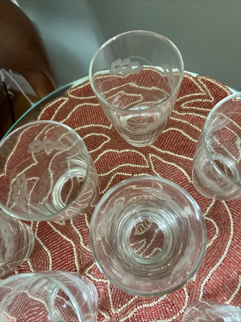 Libbey Clear Etched Floral Tumblers - Set of 8